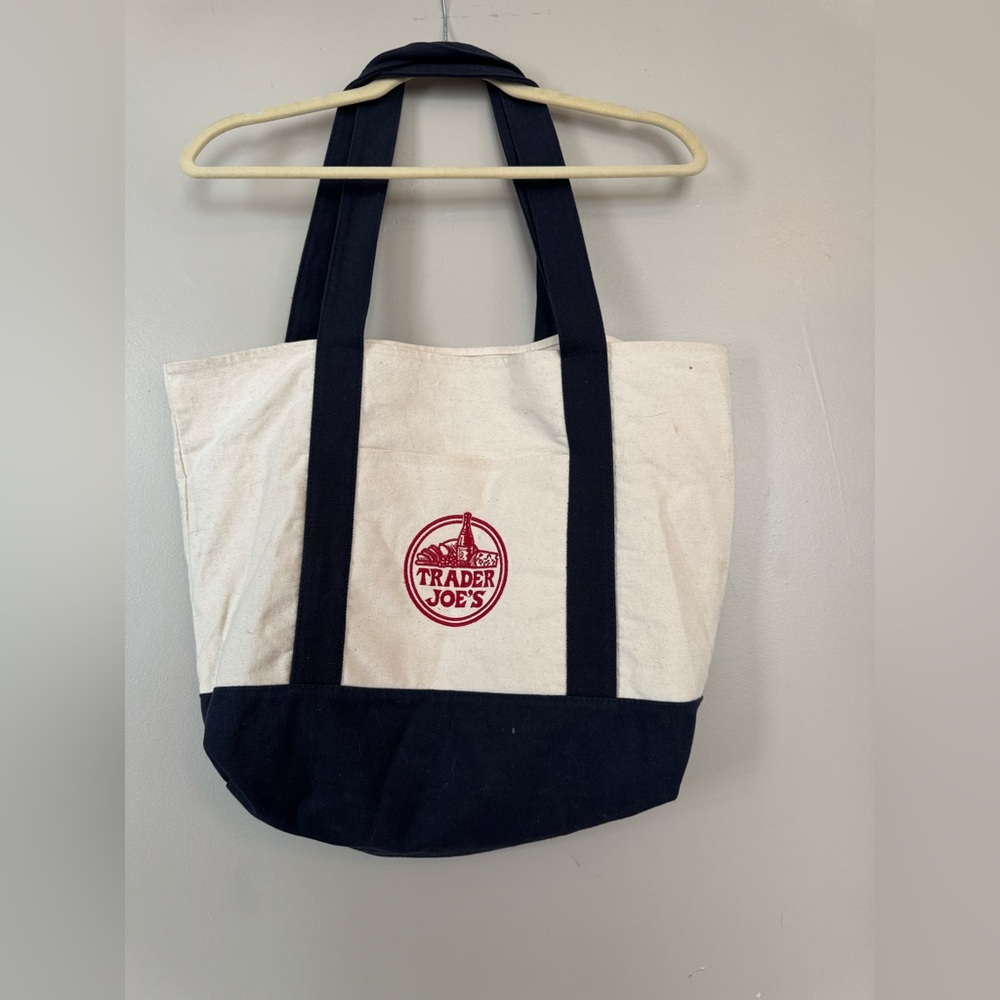 Trader Joe’s Navy and Cream Tote Bag